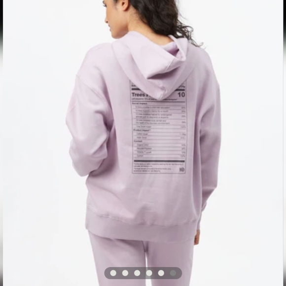 Ten Tree Eco Facts Oversized Hoodie in Lavender - Picture 6 of 8